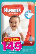 Huggies Dry Comfort Jumbo Pack(Size3 76's/Size4 66's/Size5 56's Or Size4+ 60's Pack)-Per Pack