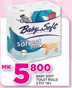 Baby Soft Toilrt Rolls 2 Ply-18's