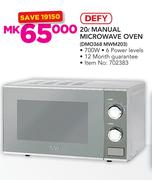 Defy 20Ltr Manual Microwave Oven DMO368 MWM203
