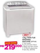 Defy 13Kg Twin Tub Washing Machine DTT165