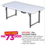 Lifetime 1.8m Folding Table