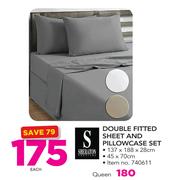 Sheraton Queen Fitted Sheet And Pillowcase Set-Each