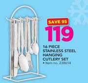 16 Piece Stainless Steel Hanging Cutlery Set