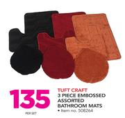 Tuft Craft 3 Piece Embossed Assorted Bathroom Mats-Per Set