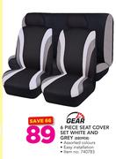 1st Gear 6 Piece Seat Cover Set White And Grey 880908
