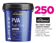 Homstead Fast Hide White Paint-20Ltr