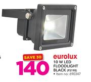 Eurolux 10W LED Floodlight Black FS198