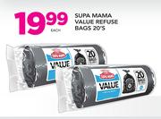 Supa Mama Value Refuse Bags-20's Pack Each