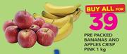Pre Packed Bananas And Apples Crisp Pink 1Kg