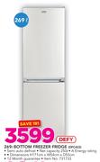 Defy 269Ltr Bottom Freeze Fridge DFC423