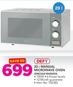 Defy 20Ltr Manual Microwave Oven DMO368 MWM203