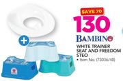 Bambino White Trainer Seat & Freedom Steo