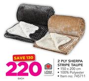 Always Home 2 Ply Sherpa Stripe taupe-Each
