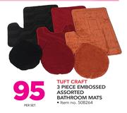 Tuft Craft 3 Piece Embossed Assorted Bathroom Mats-Per Set
