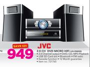 JVC 2.0 CH DVD Micro HiFi UX-DN500