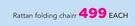 Rattan Folding Chair-Each