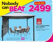 Out & About 3 x 3m Patio Gazebo With Awning