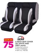 1st Gear 6 Piece Seat Cover Set White & Grey 880908