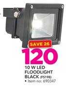 Eurolux 10W LED Floodlight Black FS198