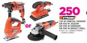 Stramm 150W Orbital Sander/450W Jigsaw/500W Grinder Or 500W Impact Drill-Each