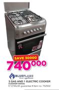 Blue Flame 3 Gas & 1 Electric Cooker 50X55