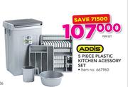 Addis 5 Piece Plastic Kitchen Accessory Set-Per Set