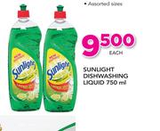 Sunlight Dishwashing Liquid-750ml Each