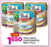 Peak Gold Evapourated Milk-6x170g