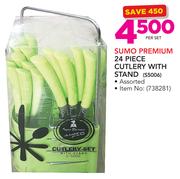 Sumo Premium 24 Piece Cutlery With Stand S5006-Per Set