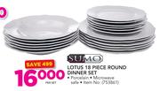 Sumo Lotus 18 Piece Round Dinner Set-Per Set