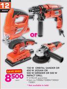 Stramm 150W Orbital Sander Or 450W Jigsaw Or 500W Grinder Or 500W Impact Drill-Each