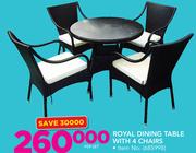 Royal Dining Table With 4 Chairs-Per Set