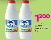 Lactel Whole Milk-1Ltr Each