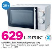 Logik 20Ltr Manual Microwave Oven P70H20L-SEW