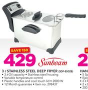 Sunbeam 3Ltr Stainless Steel Deep Fryer SDF-8502F