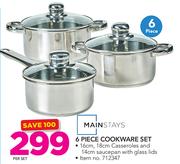 Mainstays 6 Piece Cookware Set-Per Set