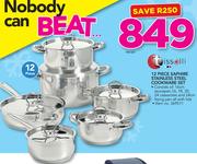 Tissolli 12 Piece Saphire Stainless Steel Cookware Set-Per Set