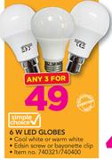 Simple Choice 6W LED Globes-For Any 3