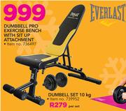 Everlast Dumbell Pro Exercise Bench With Sit Up Attachment