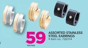 Assorted Stainless Steel Earrings-Per Pair
