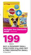 Pedigree Small Dog Food 4Kg With Free Dentastix Small