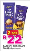 Cadbury Chocolate Slabs Assorted-2x80g