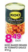 Koo Baked Beans In Tomato Sauce-410g