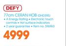 Defy 77cm Ceran Hob DHD395