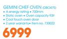 Defy Gemini Chef Oven DBO475