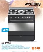 Smeg 90cm Full Gas Black Cooker SSA91GGA9