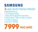 Samsung 360Ltr Silver Fridge Freezer RB29HWR3DSA U