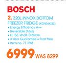 Bosch 320Ltr Inox Bottom Freezer Fridge KGN36X132