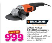 Black+Decker 230mm Angle Grinder 2200W BDGL2223-B9
