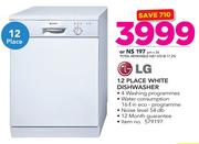 LG 12 Place White Dishwasher
